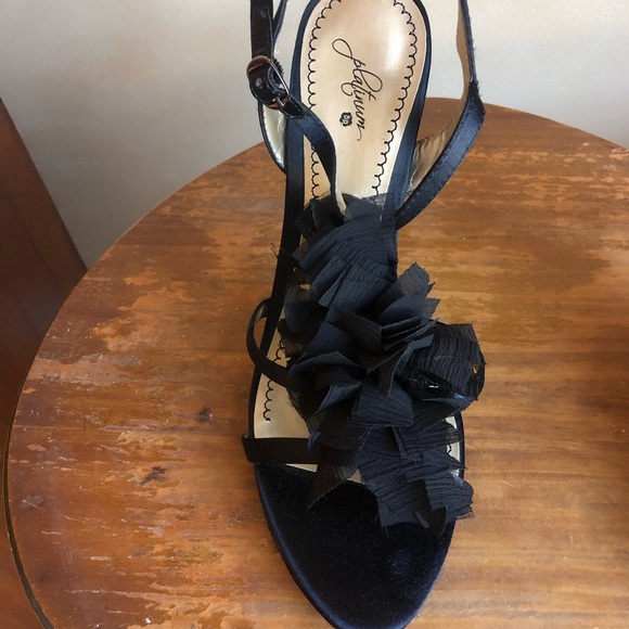 Platinum BP Black Satin Sandals - Picture 10 of 12